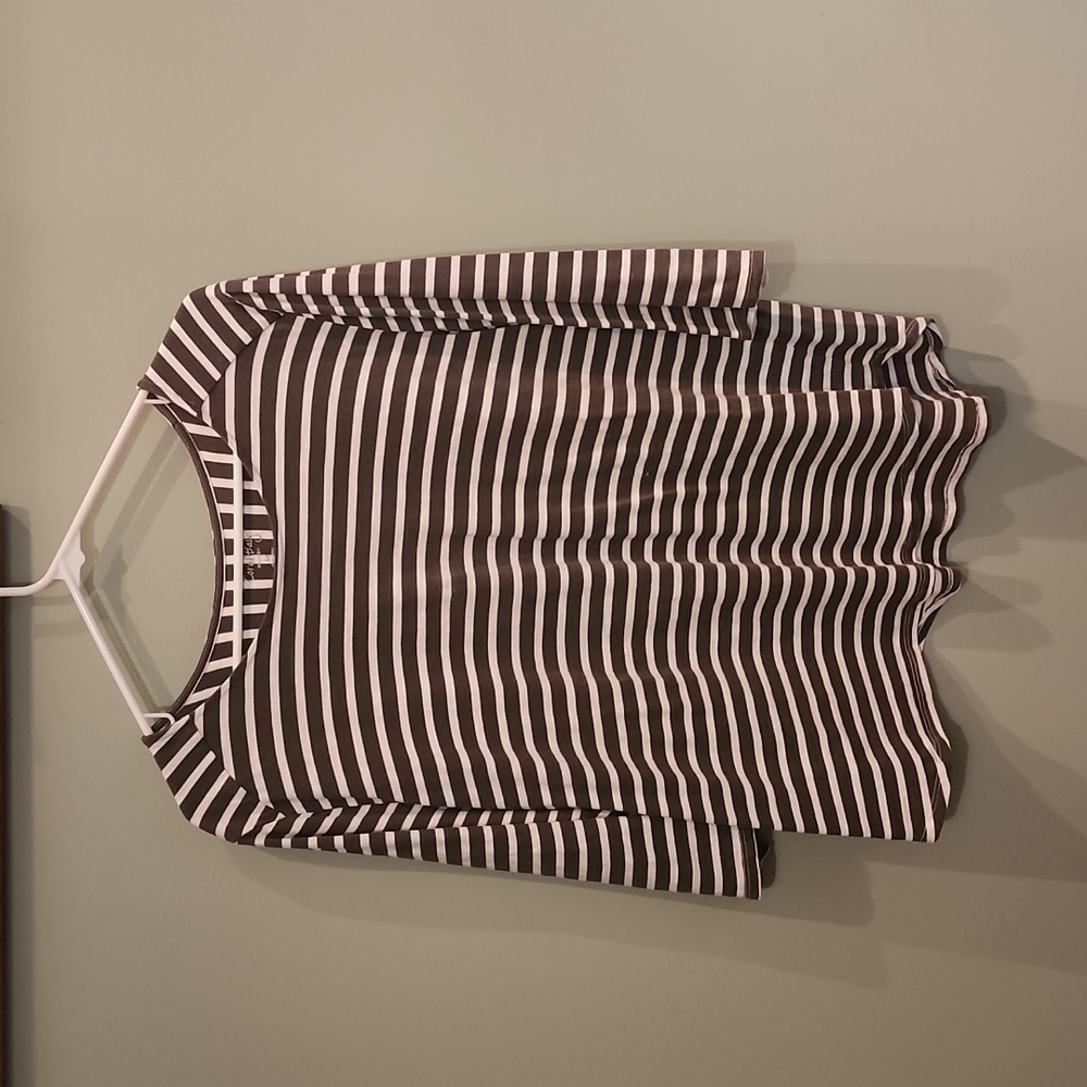 Coral Bay Olive and White Striped Shirt
